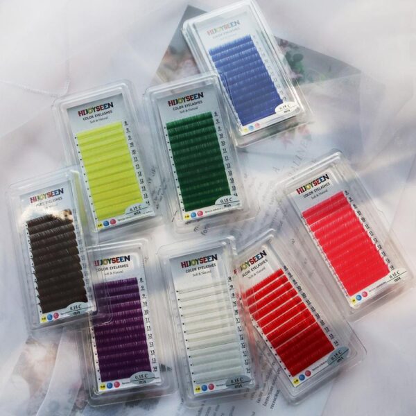 Color Lashes Eyelash Extension mink eyelashes soft russian volume Fake Lashes color natural colored lashes thickness makeup