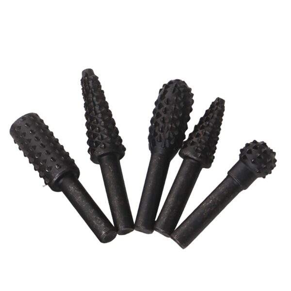 5pcs High Quality Shank Rotary Craft Files 1/4" Steel Rotary Rasp File Rasp Burrs Wood Bits Grinding Power Woodworking Hand Tool