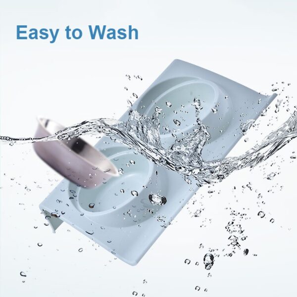 Pet Double Bowls Food Water Feeder Stainless Steel Cat Food Bowl for Dog Puppy Cats Pets Supplies Feeding Dishes S/M