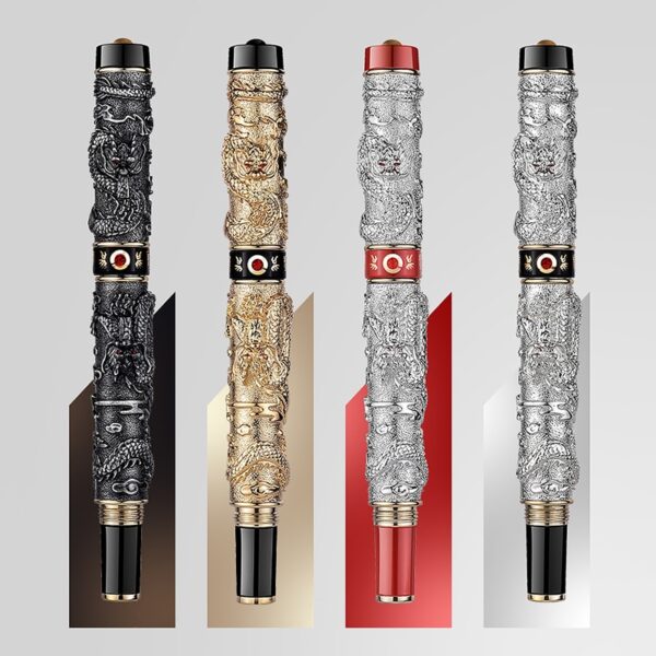 High Quality Luxury JinHao Dragon Fountain Pen Vintage Ink Pens for Writing Office Supplies Stationery Gift caneta tinteiro
