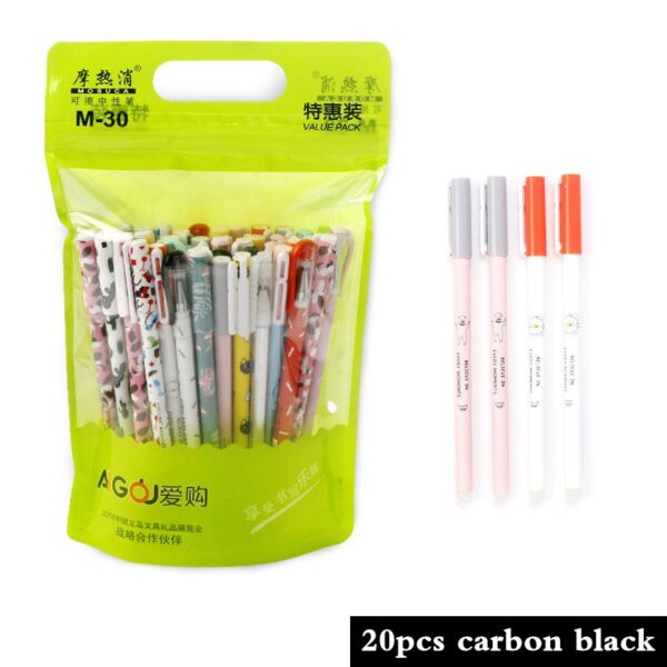 20/40/50/100Pcs/Set Cute Animal Erasable Gel Pens 0.5mm Black Blue Ink Gel Pen Set School&Office Writing Stationery supplies