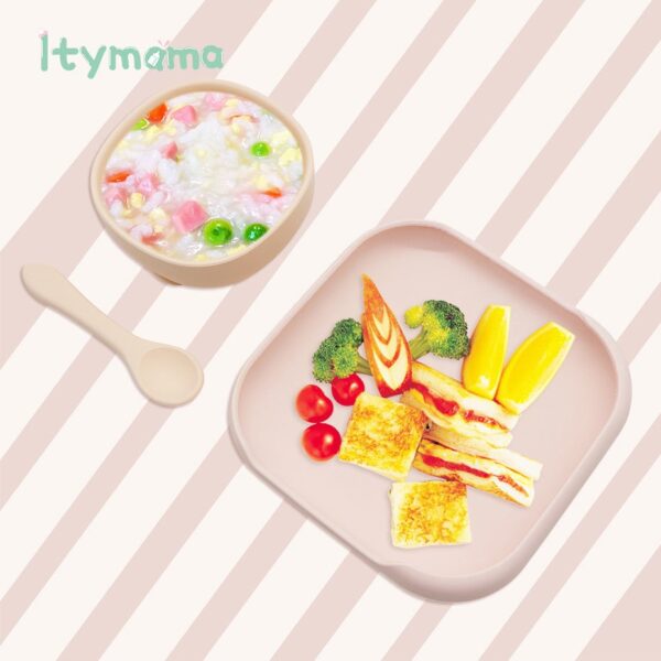 Baby Silicone Feeding Plate Platos Set Baby Bibs Suite Fashionable Children's Dishes Bowl Baby Tableware BPA Free Baby Plate