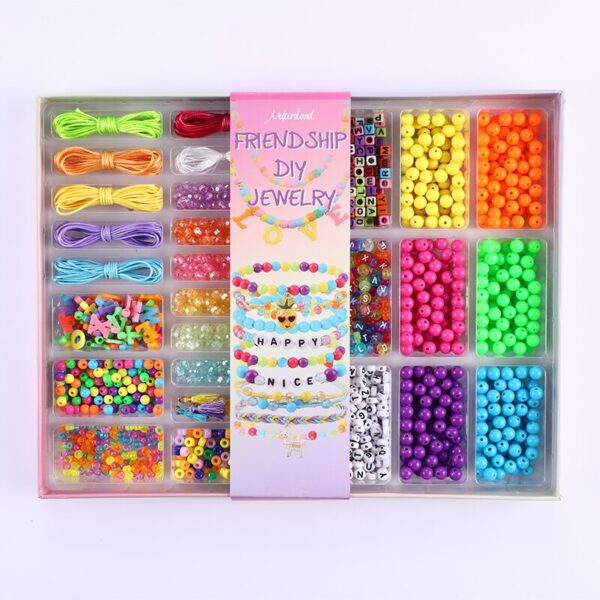 Makersland DIY Colorful Beads Set Handmade Beaded Girl Toys Puzzle Crafts Bracelet Jewelry Making Sets Creative Gift For Child