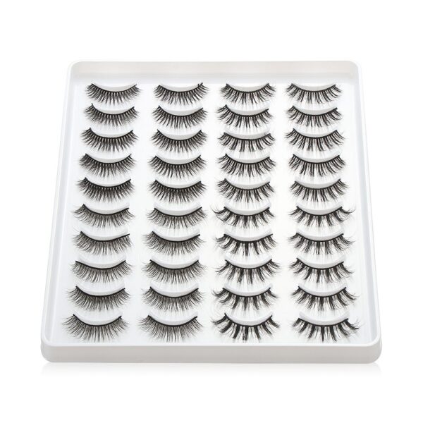 20 Pairs Thick Black Mixed 3D Mink False Eyelashes Natural Long Wispies Bushy Fluffy Lashes Reusable Eye Makeup Beauty Extension
