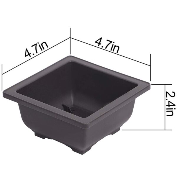 15 PCS 4.7 Inch Flower Pot, Square Plastic Bonsai Training Pot, Flower Succulent Flower Pot Container, for Garden, Interior, Hom (Black)