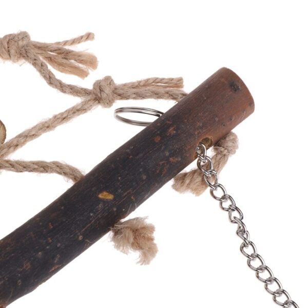 Hanging Hemp Wood Bird Swing Ladder Parrot Climbing Net Cage Game Bird Gym Toys Dropship