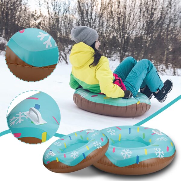 Children Skiing Ring Pvc Snow Sled Tire Tube Kid Ski Pad Outdoor Skiing Sports Family Games With Handle Safey Entertainment
