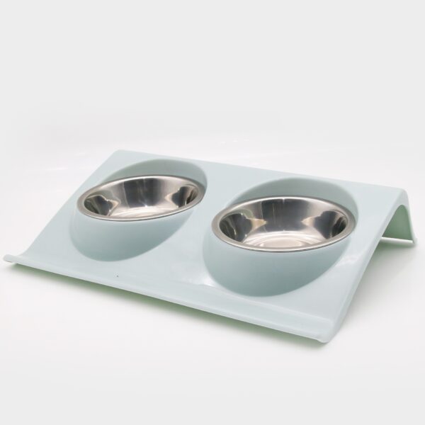 Pet Double Bowls Food Water Feeder Stainless Steel Cat Food Bowl for Dog Puppy Cats Pets Supplies Feeding Dishes S/M