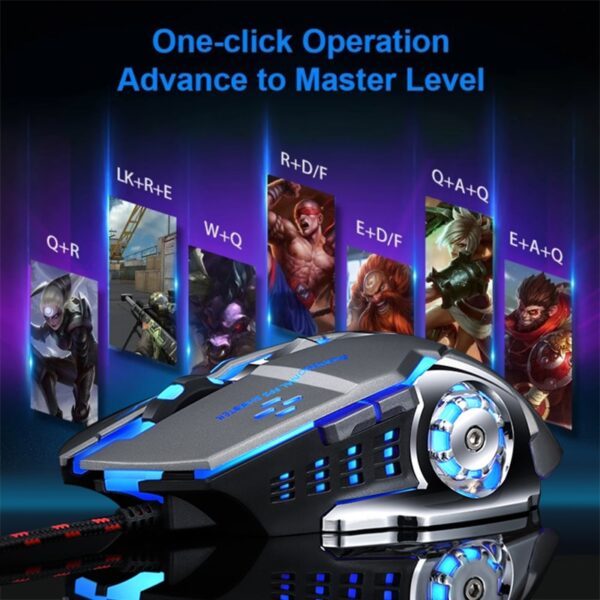 Wired Gaming Mouse USB Optical Gamer Mouse Ergonomic Mice 6 Buttons 3200DPI Computer Programmable Mouse For PC Laptop Desktop