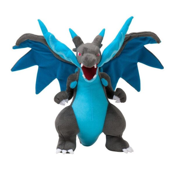 10inch Mega Charizard X Plush Toy Mega Evolution X&Y Charizard Soft Stuffed Plush Doll Cartoon Gift for Kids