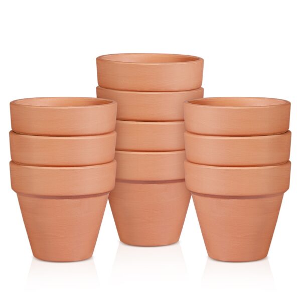 BESTOMZ 10Pcs Small Mini Terracotta Pot Clay Pottery Planter Flower Pots Succulent Nursery Pots Wedding Party Favor (As Shown)