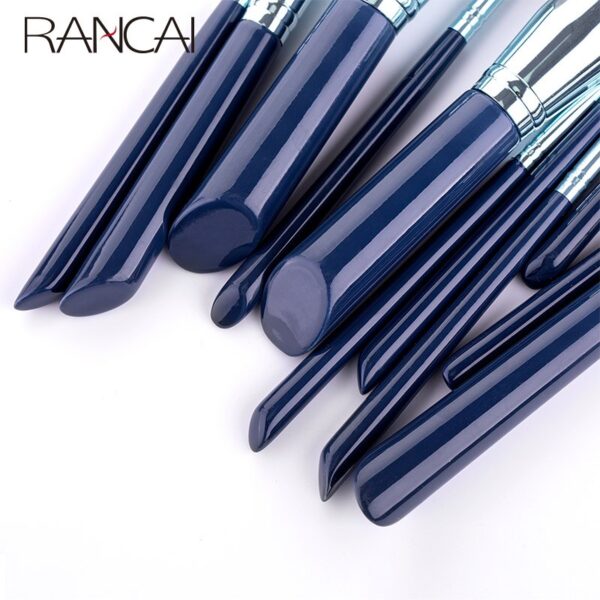 RANCAI 11pcs High Quality Makeup Brushes Set Large Loose Powder Foundation Highlight Contour EyeShadow Oblique Eyebrow Soft Hair