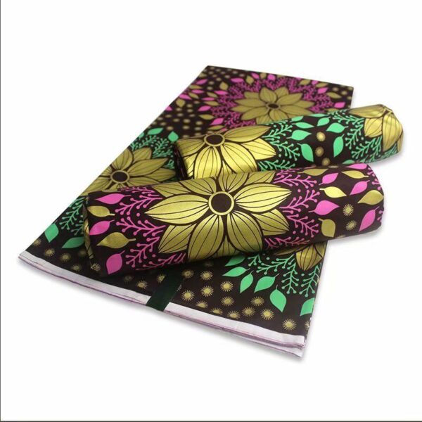 2021 African Gold Wax Fabric 100% cotton High Quality Nigeria Fabric Wax Print Ankara Wax For Sewing 6yards Women Fabric