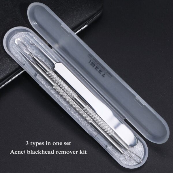 Acne Remover Toolkit Blackhead Pimple Cleaning Needles Comedones Squeezing Tweezers Facial Kit Beauty Care Makeup Tools BEMP01-1