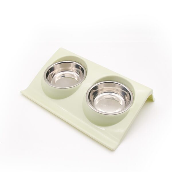 Pet Double Bowls Food Water Feeder Stainless Steel Cat Food Bowl for Dog Puppy Cats Pets Supplies Feeding Dishes S/M