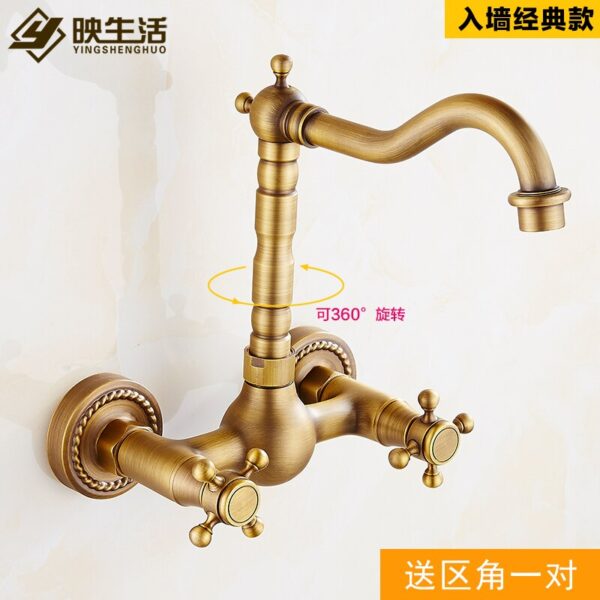 Antique Diverter Basin Faucet Mixer Gold Retro Bathtub Basin Faucets Sink Waterfall Torneira Banheiro Home Improvement EA6TPL