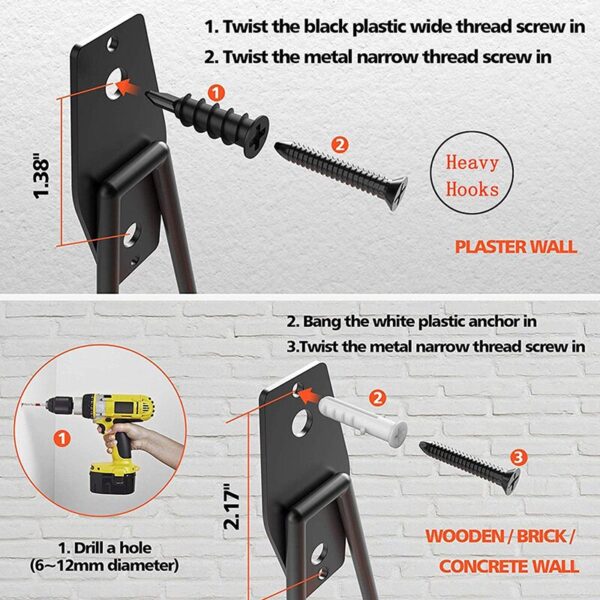 Big deal Garage Storage Hooks, 3 Pcs Wall Hooks, for Garage Tools Organization Ladders Chair Power Tools, Wardrobe, Bikes