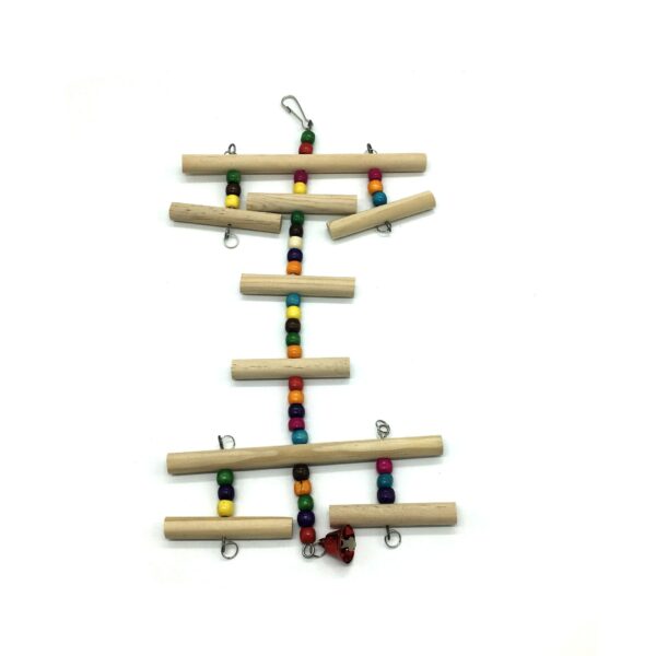 1PC natural wooden parrot toy bird color beads bird supplies habitat stand hanging string hanging string pet cage parrot toy