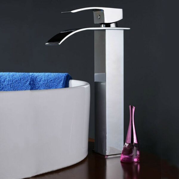 31cm Bathroom Basin Faucet Brass Chrome Faucet Hot&Cold Water Single Holder Sink Mixer Taps Home Improvement Kitchen Accessories