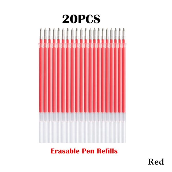 20Pcs Erasable Gel Pen Refill Rod 0.5mm Washable Handle Magic Erasable Pen Refills For School Writing Tools Kawaii Stationery