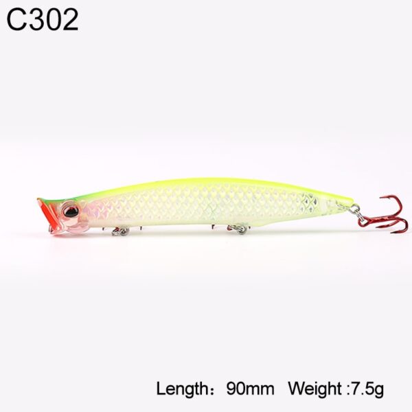 Kingdom Poppers Fishing Lures Hard Bait Topwater 123mm 18.5g,110mm 12.8g,90mm 7.5g Quality Hooks Artificial fish Lure Model 3508