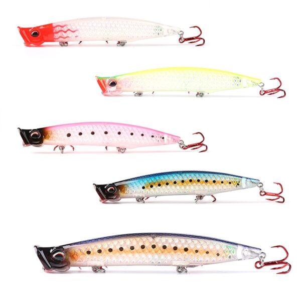 Kingdom Poppers Fishing Lures Hard Bait Topwater 123mm 18.5g,110mm 12.8g,90mm 7.5g Quality Hooks Artificial fish Lure Model 3508