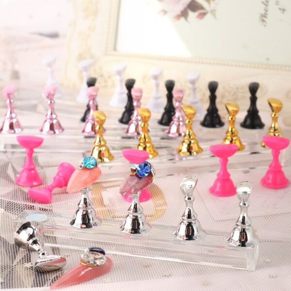 5pcs Magnetic Nail Holder Practice Training Display Stand Plastic Rack False Nail Art Tips Accessory Manicure Salon Tools JI1814