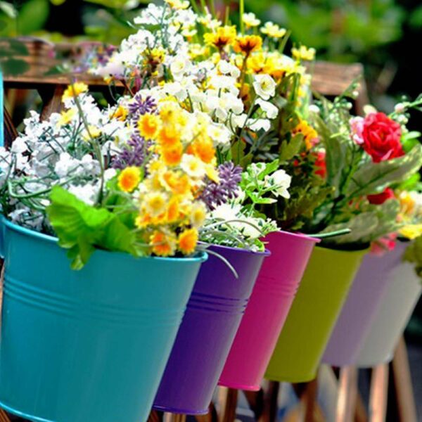 10 Pcs Metal Iron Flower Pot Hanging Planter Removable Plant Pot Wall planter for Home Balcony Garden Decorations Accessories (10pcs China)