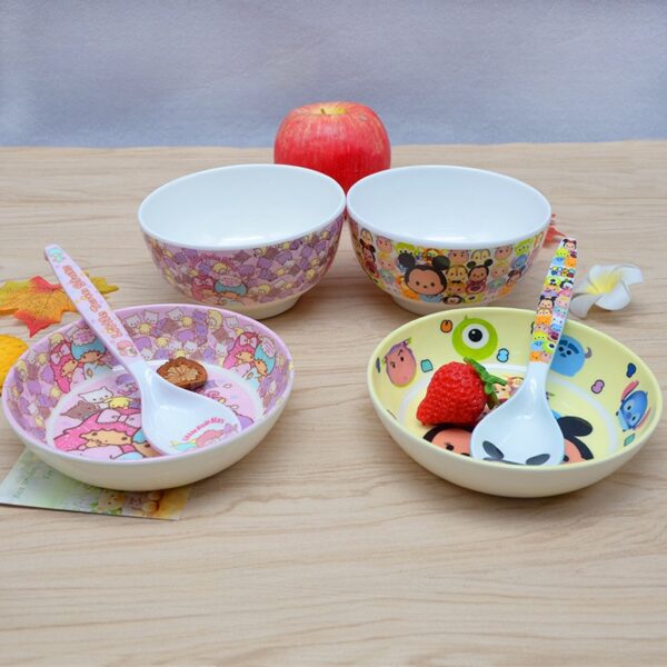 3pc/set baby cartoon Melamine Bowls spoons and plates Kid anti-broken food feeding products