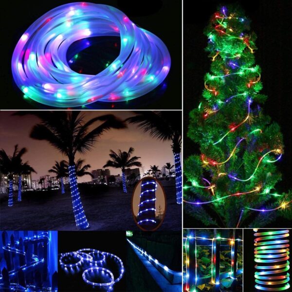 100 LED Solar Light String Outdoor Waterproof for Garden Decoration Solar Powered Lamp Rope Strip Fairy Lights Christmas Wedding