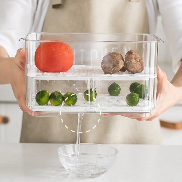 MDZF Refrigerator Food Storage Containers with Lids Kitchen Storage Seal Tank Plastic Separate Vegetable Fruit Fresh Box Big ml