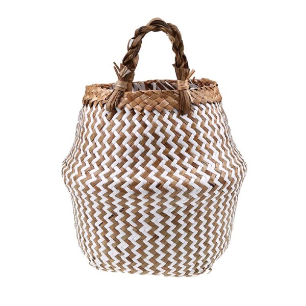 22/32/38cm Handmade Bohemia Storage Baskets Seagrass Wicker Basket Large Garden Flower Pot Laundry Storage Container Toy Holder