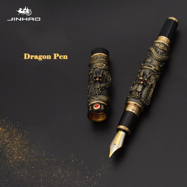 High Quality Luxury JinHao Dragon Fountain Pen Vintage Ink Pens for Writing Office Supplies Stationery Gift caneta tinteiro