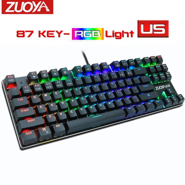 ZUOYA Mechanical Keyboard RGB Mix Backlit Wired Gaming Keyboard Anti-ghosting Blue Red Switch For Game Laptop PC Russian US