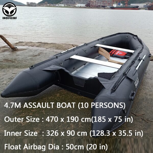 1.2 Mm Pvc Boat Inflatable Fishing Boats With Aluminum Floor Speed Boat Anti-Collision Rubber Boat Drifting Water Sports Boats