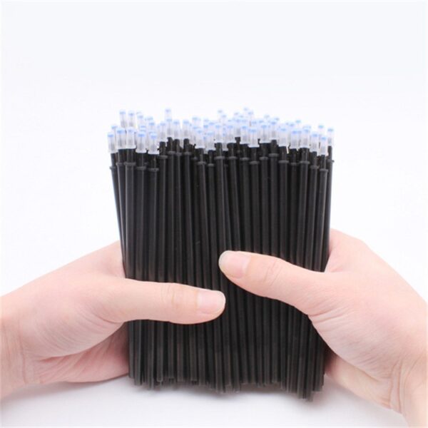 200Pcs Erasable Pen Refills Set Blue Black Ink Writing Gel Pens Refills Washable handle for School Office Stationery Supplies