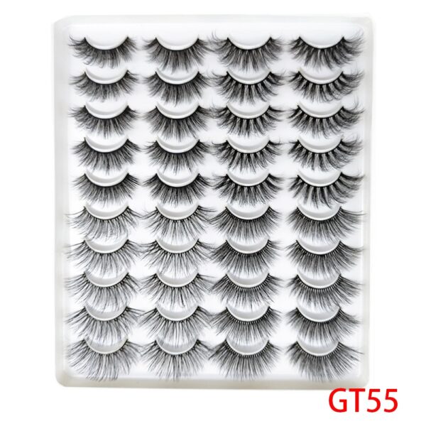 20 Pairs Thick Black Mixed 3D Mink False Eyelashes Natural Long Wispies Bushy Fluffy Lashes Reusable Eye Makeup Beauty Extension