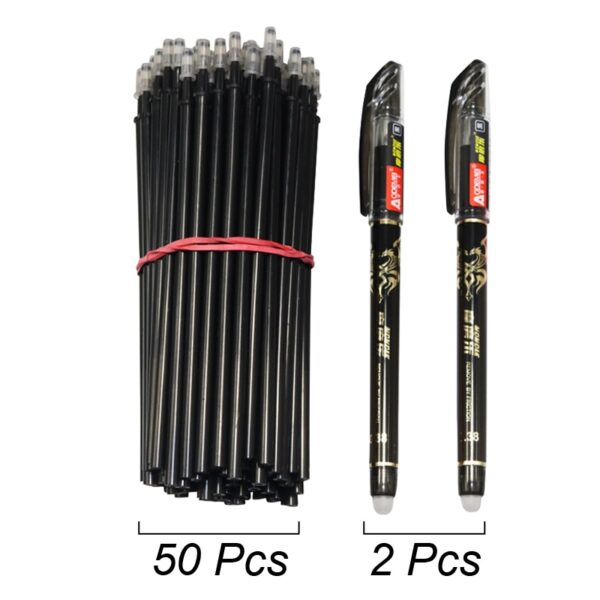 52Pcs/Set 0.38mm Erasable Refill Rod Washable Handle Blue/Black/Red Ink Gel Pen School Office Writing Supplies Kawaii Stationery