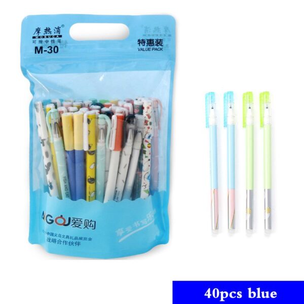 20/40/50/100Pcs/Set Cute Animal Erasable Gel Pens 0.5mm Black Blue Ink Gel Pen Set School&Office Writing Stationery supplies