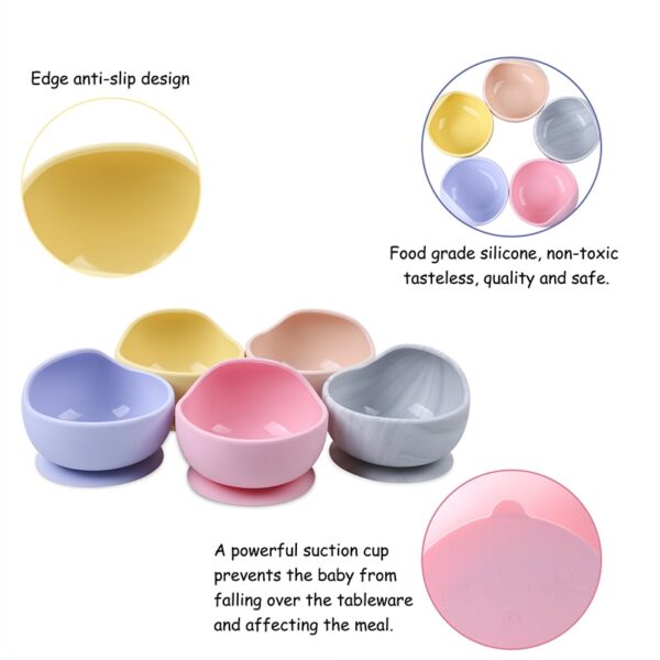 Bopoobo 1PC Silicone Bowl Baby BPA Free Silicone Chewing Food Grade Newborn Accessories Teeth Baby Feeding Supplies
