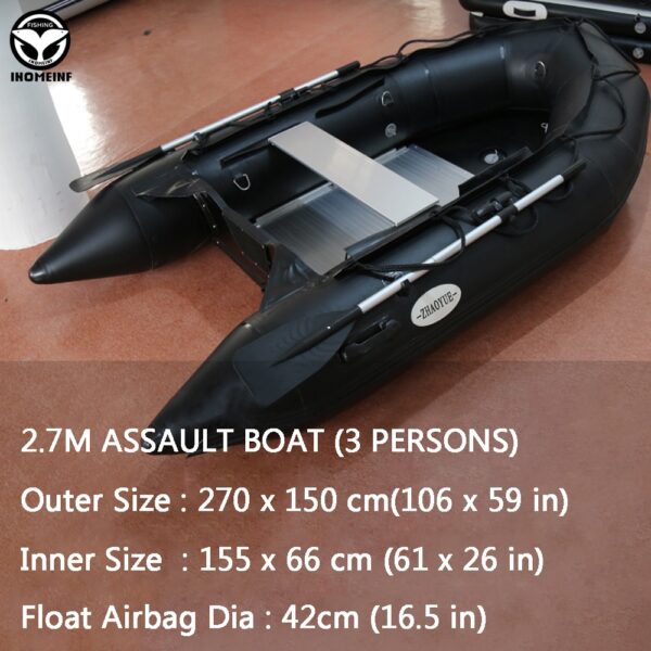 1.2 Mm Pvc Boat Inflatable Fishing Boats With Aluminum Floor Speed Boat Anti-Collision Rubber Boat Drifting Water Sports Boats