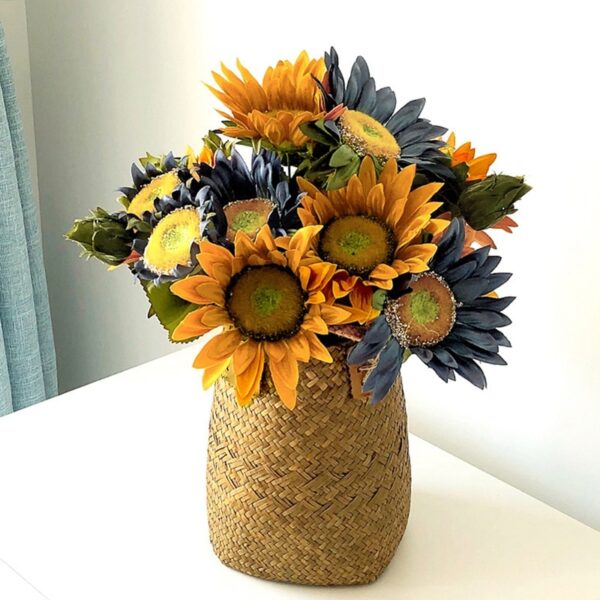 Storage Baskets Garden Flower Vase Hanging Basket Rattan Planter Potted Organizer Home Laundry Basket with Handle