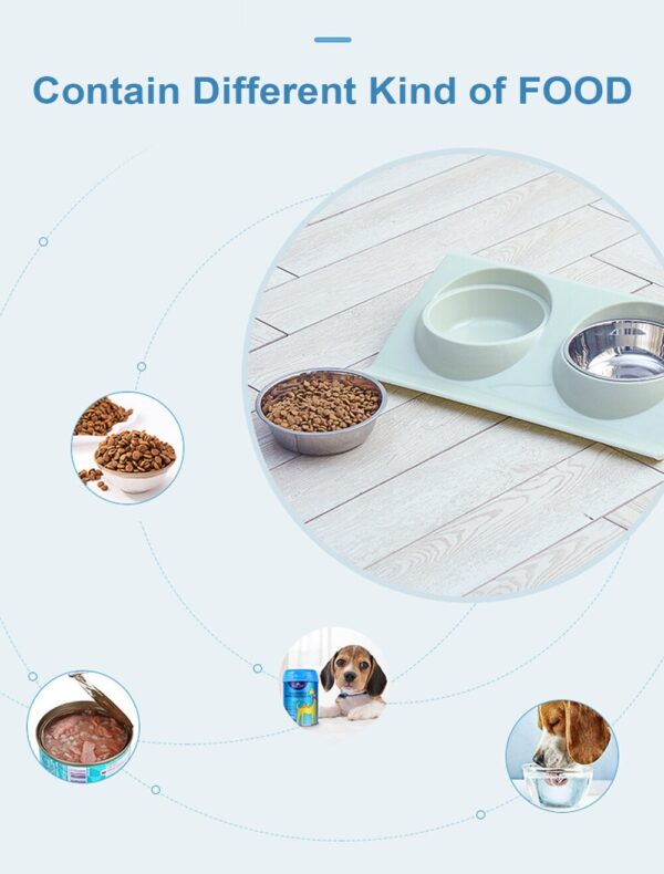 Pet Double Bowls Food Water Feeder Stainless Steel Cat Food Bowl for Dog Puppy Cats Pets Supplies Feeding Dishes S/M