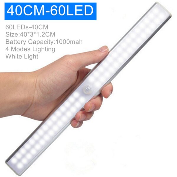 19/30/40CM USB Rechargeable Motion Sensor Led Closet Lights for Bedroom Magnetic Wall Light for Kitchen Cabinet Closet Stairway