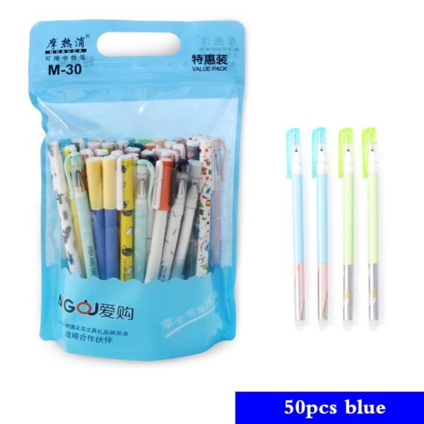 20/40/50/100Pcs/Set Cute Animal Erasable Gel Pens 0.5mm Black Blue Ink Gel Pen Set School&Office Writing Stationery supplies