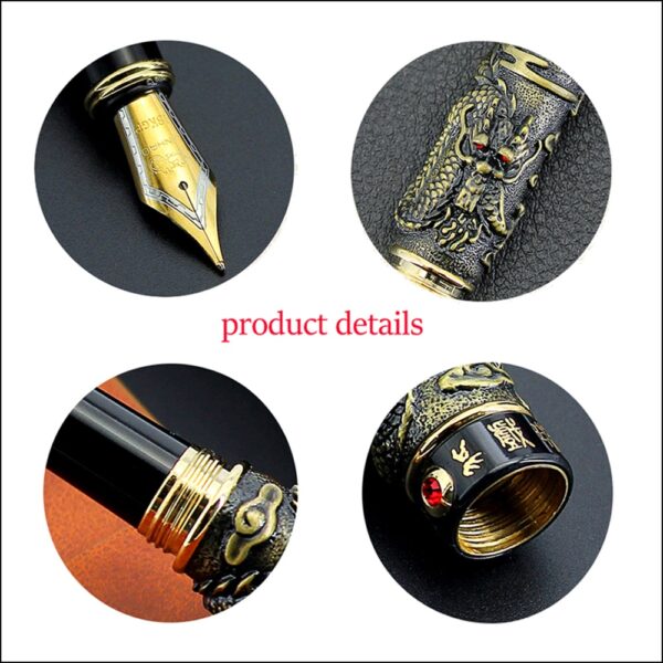 High Quality Luxury JinHao Dragon Fountain Pen Vintage Ink Pens for Writing Office Supplies Stationery Gift caneta tinteiro