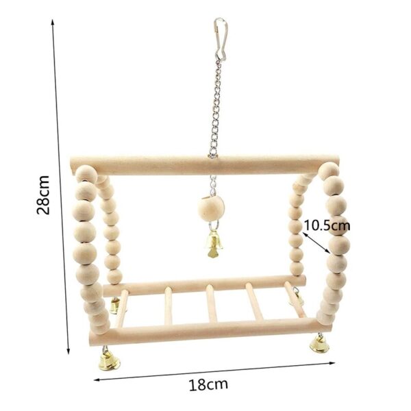 Parrots Toys Bird Swing Exercise Climbing Hanging Ladder Bridge Wooden Pet Parrot Macaw Hammock Bird Toy with Bells