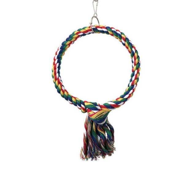 Pet Bird Toys Cotton Rope Round Ring Climbing Ring Cotton Rope Parrots Toys Resistant To Chewing 1