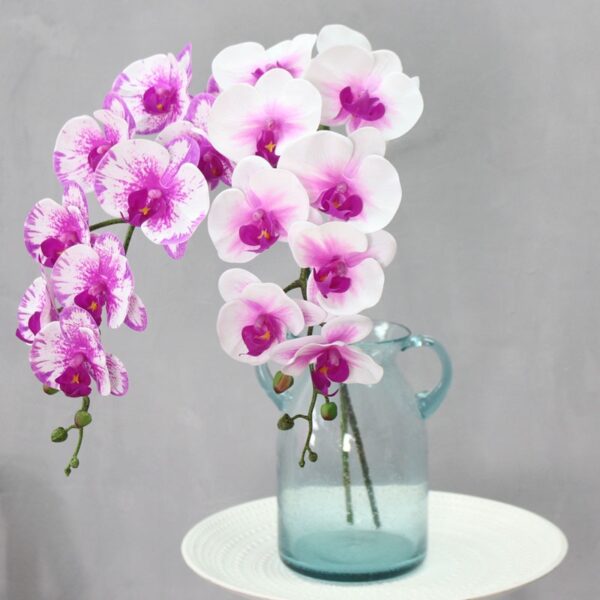 9 Head Real Touch PU Latex Phalaenopsis Artificial Flower Orchid Home Decor Bedroom Potted Plants DIY Wedding Material Wholesale