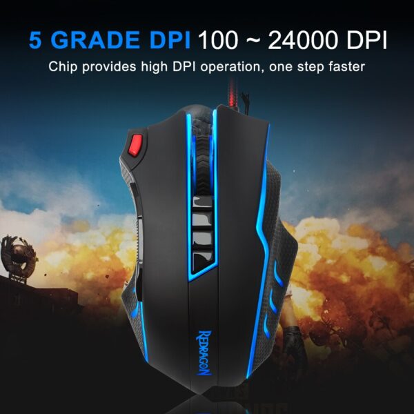 Redragon TITANOBOA2 CHROMA M802 USB Wired Gaming Computer Mouse 24000DPI 10 buttons RGB mice Programmable ergonomic PC Gamer